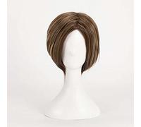 Perruque de cosplay d'anime Resident Evil Leon Scott Kennedy, perruque courte marron, avec bonnet gratuit, pour fête, quotidien, Halloween, cosplay