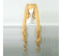 Perruque de cosplay d'anime Rozen Maiden Shinku, longue perruque bouclée à double queue de poney, avec bonnet gratuit, pour Noël, carnaval, Halloween, cosplay (couleur : style 1), taille unique, AS