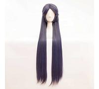 Perruque de cosplay d'anime Sarazanmai Sara Azuma - Violet et bleu - Longue et droite - Avec bonnet gratuit - Pour Noël, carnaval, Halloween, cosplay