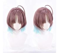 Perruque de cosplay d'anime The Idolmaster Asakura Tooru, marron dégradé bleu, avec bonnet gratuit, pour Noël, carnaval, Halloween, cosplay, taille unique, comme montré