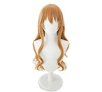 Perruque de cosplay, Love Live ! Kanata Konoe Cosplay Wig, marron clair, longue perruque ondulée, avec bonnet gratuit, costume d'Halloween, pour Noël, fête de carnaval, taille unique, comme montré