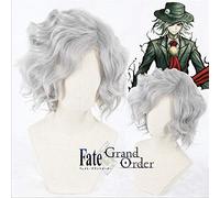 Perruque de Cosplay Monte Cristo Edmond Dantes FGO destin Grand ordre serviteur Avenger court bouclé argent perruque de cheveux synthétiques + bonnet de perruque 331A