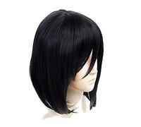 Perruque de cosplay noir Jet Black Courts synthèse brève