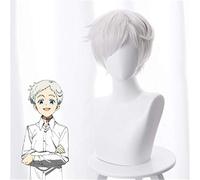 Perruque de Cosplay normande d'anime Yakusoku No Neverland blanc argenté court cheveux synthétiques les perruques de Costume normand de Neverland promis