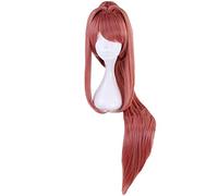 Perruque De Cosplay Pour Femmes Pour Doki Doki Literature Club Monika Longue Et Droite Pince À Cheveux Synthétiques Queue De Cheval Jeu Costume Party