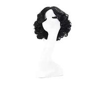 Perruque de Cosplay princesse blanche courte bouclée neige noire haute température fibre synthétique pour Halloween AG-0360