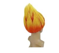 Perruque de Cosplay synthétique for hommes, 1 pièce, perruque feu, Costume chaleur avare, jaune, Orange, flamme, film d'anime(Anger Wig)