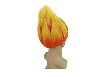 Perruque de Cosplay synthétique for hommes, 1 pièce, perruque feu, Costume chaleur avare, jaune, Orange, flamme, film d'anime(Anger Wig)