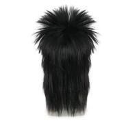 Perruque de Cosplay synthétique noire moyenne à longue for hommes, 1 pièce, Style Rock Punk, adaptée aux spectacles groupes et tenues quotidiennes