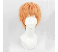 Perruque de cosplay Touken Ranbu Online Hakata Toushirou - Orange - Avec bonnet gratuit - Pour Noël, carnaval, Halloween, cosplay