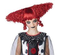 Perruque De Costume D'Enfant De Clown Effrayant Rouge Foncé