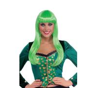 Perruque De Costume Irlandaise Pour Femme Adulte Verte Néon Taille Unique