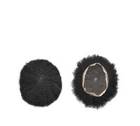Perruque de couverture de calvitie pour hommes 6mm Afro Curly Hair Toupee for Hommes Noirs 6 Pouces 120% Densité Kinky Curly Indien Système de Remplacement de Cheveux Humains avec Full French Lace Bas