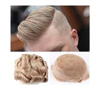 Perruque de couverture de calvitie pour hommes Système de remplacement de cheveux humains Remy indien 6 "Hommes Postiches Dentelle Frence avec base en PU Unités de prothèse de vague Toupee for hommes