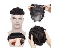 Perruque de Couverture de Calvitie Pour Hommes Toupet for hommes 0.02-0.03mm Ultra Thin Skin PU Base Toupet for hommes 6 "× 8" Unités de système de cheveux 90% Density Wave Indian Human Hair Pieces Pe