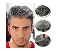 Perruque de couverture de calvitie pour hommes Toupet for hommes à base complète en PU 0,08-0,10 mm Postiche en peau mince Système de remplacement de cheveux humains Remy Toupee for hommes durable # 1