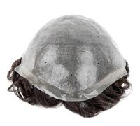 Perruque de couverture de calvitie pour hommes Toupet for hommes avec postiche respirante en cheveux humains indiens for homme 0.06-0.08 Ultra Thin Skin Hairsystem Full V-looped Toupee for hommes Perr