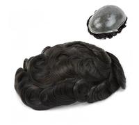 Perruque de couverture de calvitie pour hommes Toupet for hommes Peau complète avec devant festonné Prothèse capillaire for hommes 0,04-0,06 mm Peau mince en polyuréthane Durable Hommes Postiches Unit