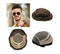 Perruque de couverture de calvitie Toupet for hommes Systèmes de remplacement de cheveux humains indiens Toupet for hommes Cheveux durables for hommes 8 * 10inch Unit Mono Lace PU Base Thin Skin Mens