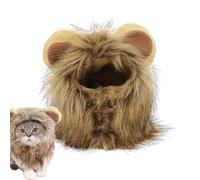 Perruque de crinière Pet Lion - Bonnet de costume amusant pour cosplay - Transformez votre chat en un lion - Tenue douce et douce pour la peau pour chaton ou chiot - Halloween réaliste, fête, séance