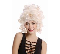Perruque de Dames Baroque Rococo Court Boucles Blanc Blonde Bouclé