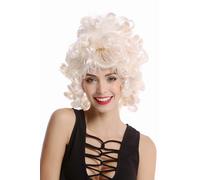 Perruque de Dames Baroque Rococo Court Boucles Blanc Blonde Bouclé