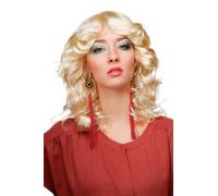 Perruque de dames femmes, de couleur blond clair (blond d’ange), volumineuse, avec raie au milieu, idéal pour Carnaval 61842-P88