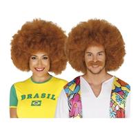 Perruque de déguisement afro synthétique marron - FIESTAS GUIRCA - Modèle Afro - Unisexe - Intérieur