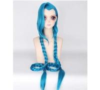 Perruque De Déguisement Cosplay LOL Jinx FONGWAN Longues Tresses Bleu-120cm Bleu