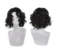 Perruque De Déguisement D'halloween Pour Homme - Noir - Courte Et Bouclée - Naturelle - Moelleuse - Pour Cosplay - Pour Fête D'halloween - Pour Déguisement D'halloween
