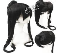 Perruque de déguisement pour Halloween, fête de Noël, cosplay, queue de cheval noire, costume masculin, style ancien, perruque Baiyutang Anime Couleur : Pl-318 Gris argenté
