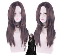 Perruque de déguisement pour Halloween, fête de Noël, Resident Evil 8-Village Cassandra Cassandra Maroon Medium Long Cos Wig
