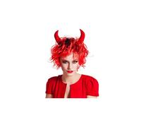 Perruque de Diable Curly - BOLAND - Rouge et Noir - Accessoire pour Déguisement Halloween