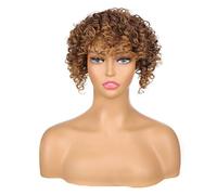 Perruque de dreadlock de 12,7 cm - 16 x 18 cm - Demi-perruque synthétique tressée à clipser pour cheveux clairsemés - Perruque afro bouclée (27T44)