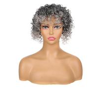 Perruque de dreadlock de 12,7 cm - 16 x 18 cm - Demi-perruque synthétique tressée à clipser pour cheveux clairsemés - Perruque afro bouclée (1BT0906)