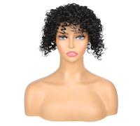 Perruque de dreadlock de 12,7 cm - 16 x 18 cm - Demi-perruque synthétique tressée à clipser pour cheveux clairsemés - Perruque afro bouclée (2#)