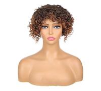 Perruque de dreadlock de 12,7 cm - 16 x 18 cm - Demi-perruque synthétique tressée à clipser pour cheveux clairsemés - Perruque afro bouclée (1BT30)