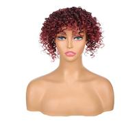 Perruque de dreadlock de 12,7 cm - 16 x 18 cm - Demi-perruque synthétique tressée à clipser pour cheveux clairsemés - Perruque afro bouclée (1BTURG)