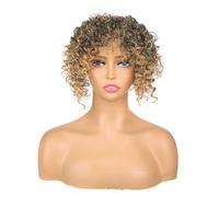 Perruque de dreadlock de 12,7 cm - 16 x 18 cm - Demi-perruque synthétique tressée à clipser pour cheveux clairsemés - Perruque afro bouclée (1BT27)