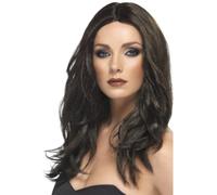 Perruque De Fête Élégante Brun Foncé Pour Femmes Nouvelle