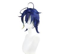Perruque de jeu pour cosplay, bleu marine, perruque courte et raide, perruque synthétique résistante à la chaleur, perruque synthétique pour fête d'Halloween