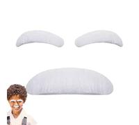 Perruque de moustache et sourcils de vieillesse - Costume de Père Noël avec fausse fourrure faciale, moustache et sourcils de grand-père | Ensemble moustache et sourcils blancs pour