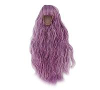 Perruque de poils de poupée Fil à haute température Long Wavy DIY Remplacement Perruque pour 8,3 9,4 pouces Doll Soft Stylable Matière en mailles durables (Violet)