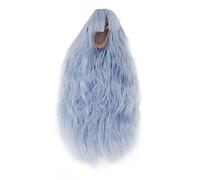 Perruque de poils de poupée Fil à haute température Long Wavy DIY Remplacement Perruque pour 8,3 9,4 pouces Doll Soft Stylable Matière en mailles durables (Ciel bleu)