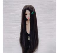 Perruque de poupée 6,35 à 20,3 cm pour poupée de 17,8 à 20,3 cm, perruque douce à jointure à boule de soie à haute température (noir)