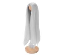 Perruque de Poupée, Bricolage Professionnel fabriqué à la Main Longue et à Haute Température Droite Silk avec le Cuir Chevelu simulé 3 Pièces en Maille Intérieure pour 1/4 (Blanc gris argenté)