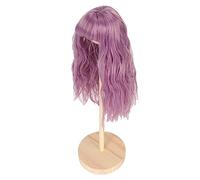 Perruque de Poupée, Poils de Soie Doux, Boucles Confortables Longues, Facile à Prendre en Charge, Adaptée à la Circonférence la Tête Poupée 15,5 17 Cm (PURPLE)
