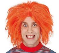 Perruque De Poupée Tueur Halloween Pour Hommes Orange Type Chucky