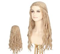 Perruque de princesse pour fille - Cheveux longs ondulés blonds avec tresse - Cosplay