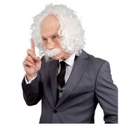 PERRUQUE MOUSTACHE LUNETTES PROFESSEUR FOU HOMME